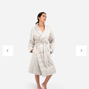Sunday citizen tensely Quilted Shawl-Collar Robe in Light Gray